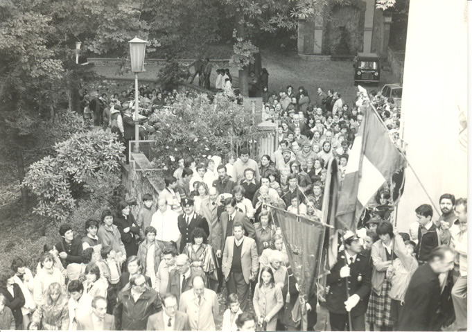 Festa di Galbiate - processione della 3° domenica di ottobre - arrivo al Santuario del Monte Barro
