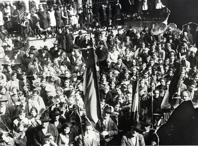 Galbiate - largo Indipendenza - Comizio del federale di Lecco - discorso del duce