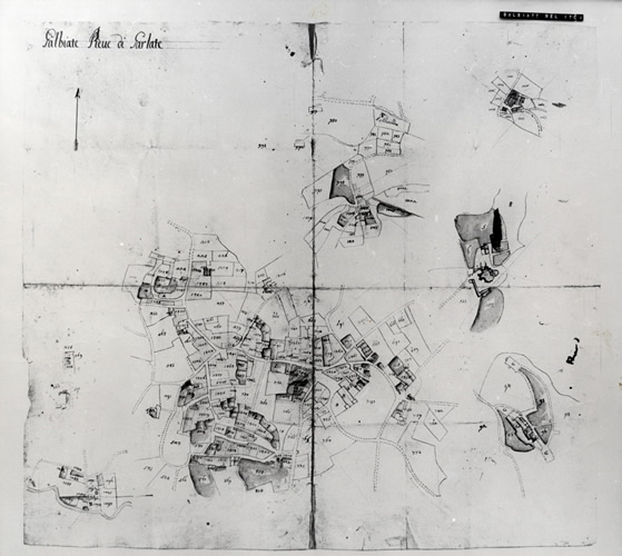 Pianta catastale di Galbiate nel 1700